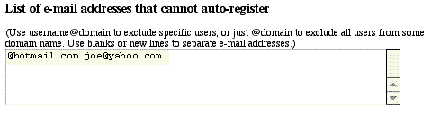 How to block
autoregistration