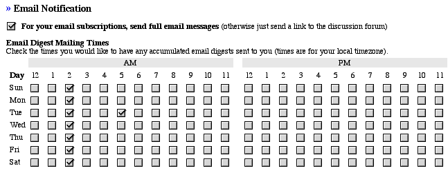 Email Notification Settings