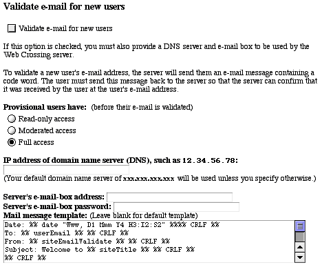 E-mail validation pane