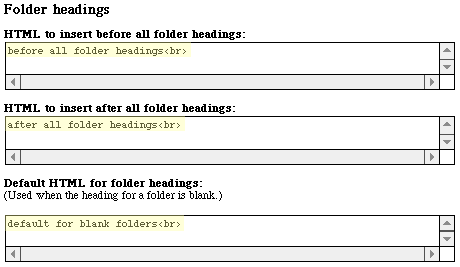 Sysop Control Panel - folder heading area