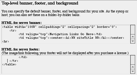 Screenshot of table code in place