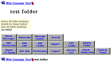 Test folder showing added test headings